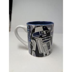 Star Wars R2-D2 Robot Art Lucasfilm Large 14oz Coffee Mug Cup Blue White EUC
